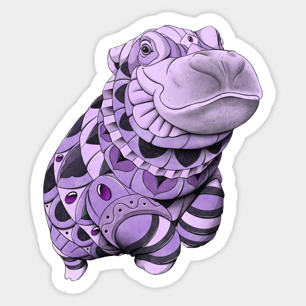 Baby Hippo Sticker by Psydrian